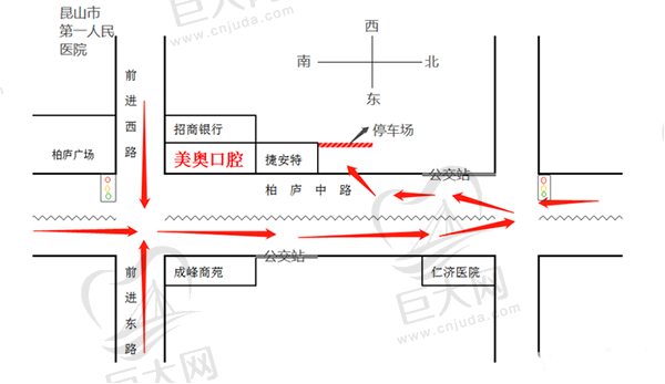 昆山美奥口腔来院路线