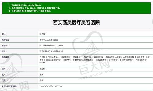 西安画美医疗美容医院资质