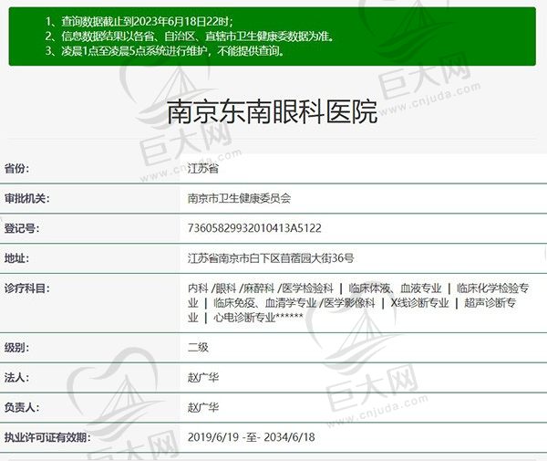 南京东南眼科医院正规资质