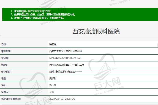 西安凌渡眼科医院资质