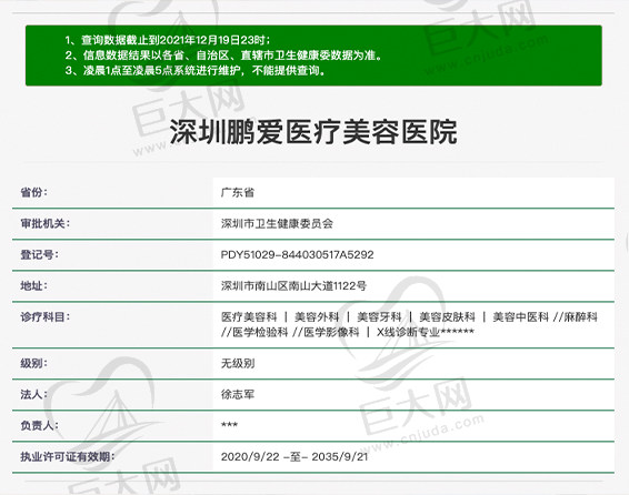 深圳鹏爱医院口腔科资质