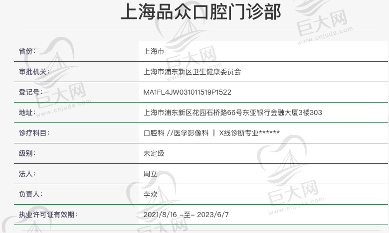 上海品众口腔资质怎么样