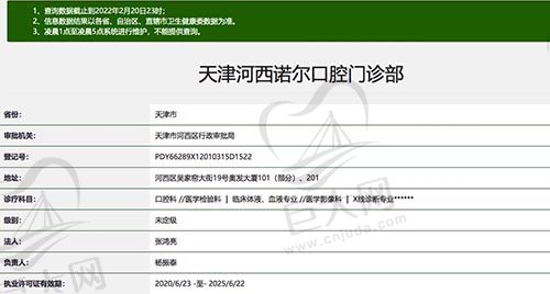 天津河西诺尔口腔门诊部资质