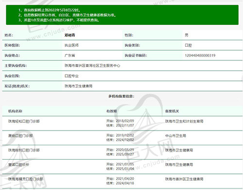 邓裕青执医资质