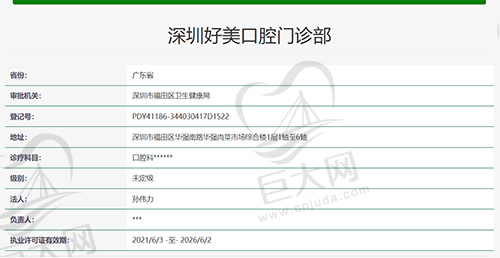 深圳好美口腔门诊部执医资质
