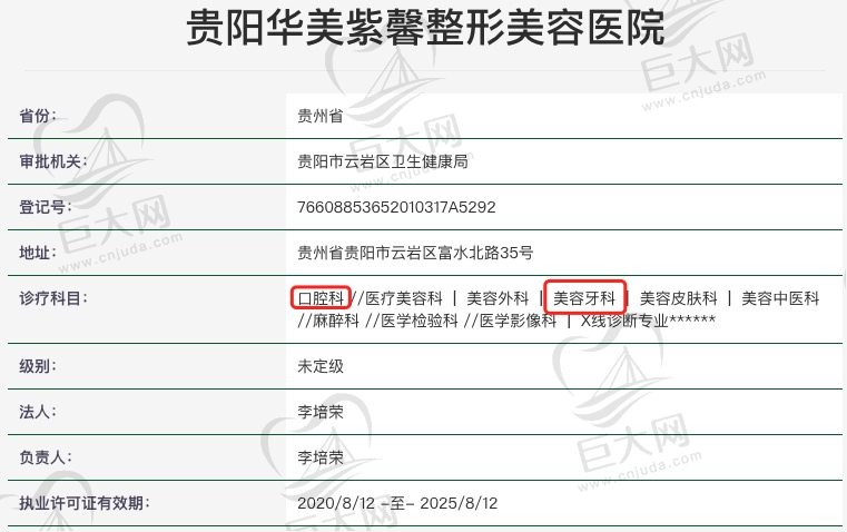 贵阳华美紫馨整形美容医院资质