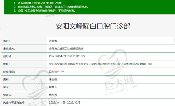 安阳文峰曜白口腔门诊部