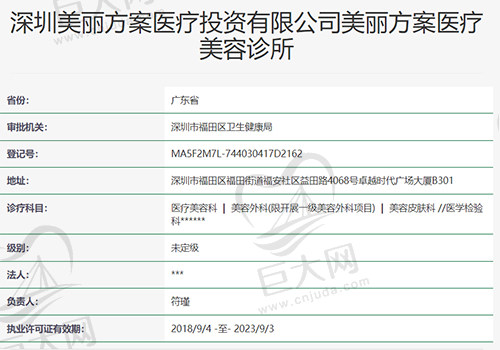 深圳美丽方案医疗美容诊所资质