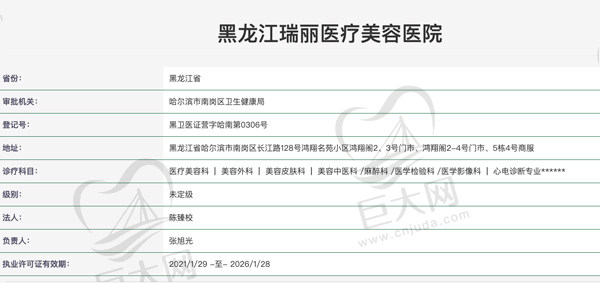 黑龙江瑞丽医疗美容医院认证