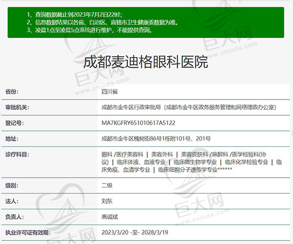 成都麦迪格眼科医院简介