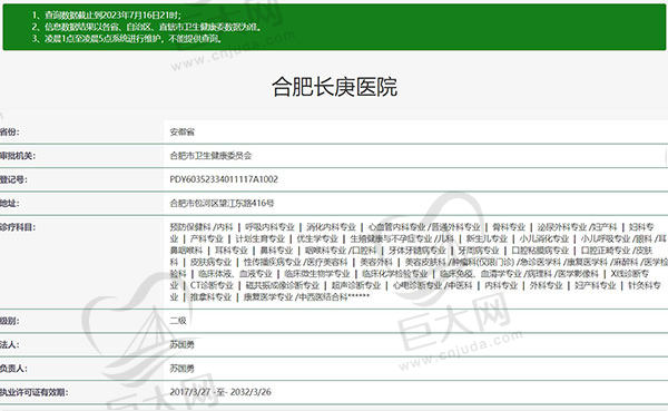 合肥长庚医院口腔科资质