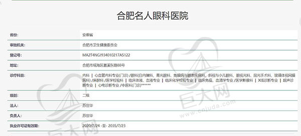 合肥华厦眼科医院认证