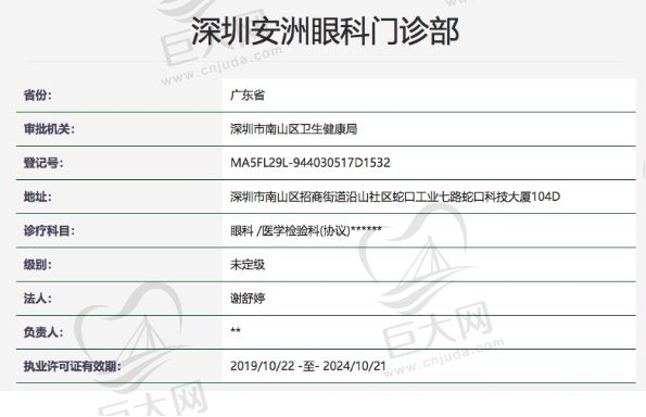 深圳安洲眼科门诊部正规资质