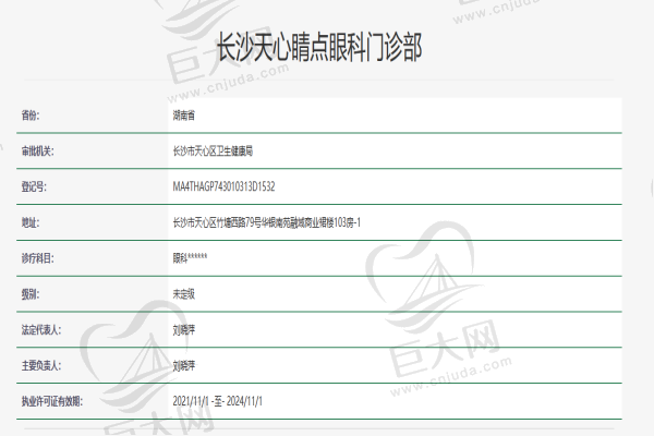 长沙睛点眼科医院资质查询