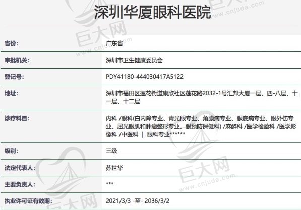 深圳华厦眼科医院正规资质