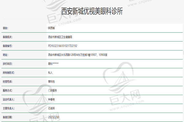 西安优视美眼科医院资质认证