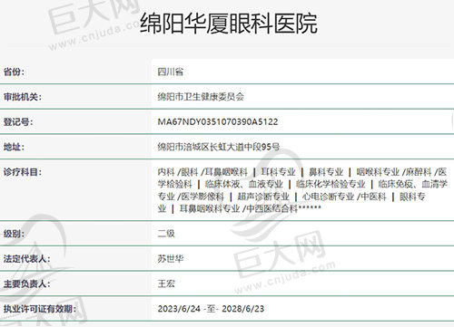 绵阳华厦眼科医院正规吗