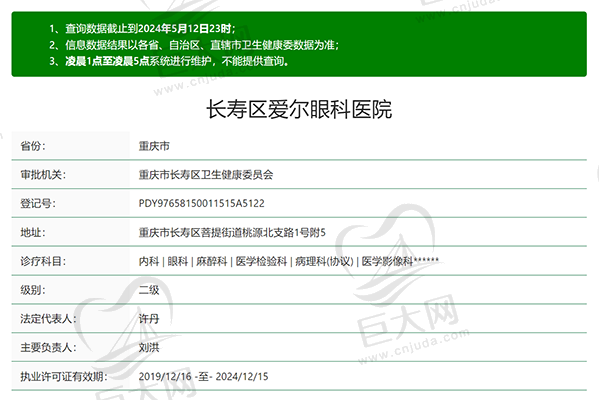 重庆长寿爱尔眼科医院