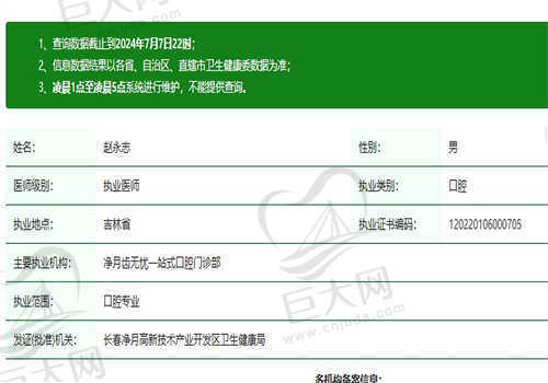 长春齿无忧口腔门诊部赵永志医生怎么样