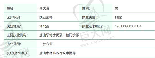 唐山牙博士口腔李大海医生怎么样