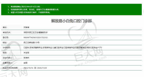 洛阳解放路小白兔口腔怎么样