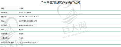 兰州圣莫丽斯美容医院资质
