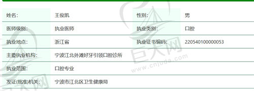 慈溪博瓦口腔王俊凯医生简介